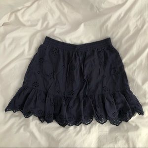 navy blue textured floral skirt from Aerie